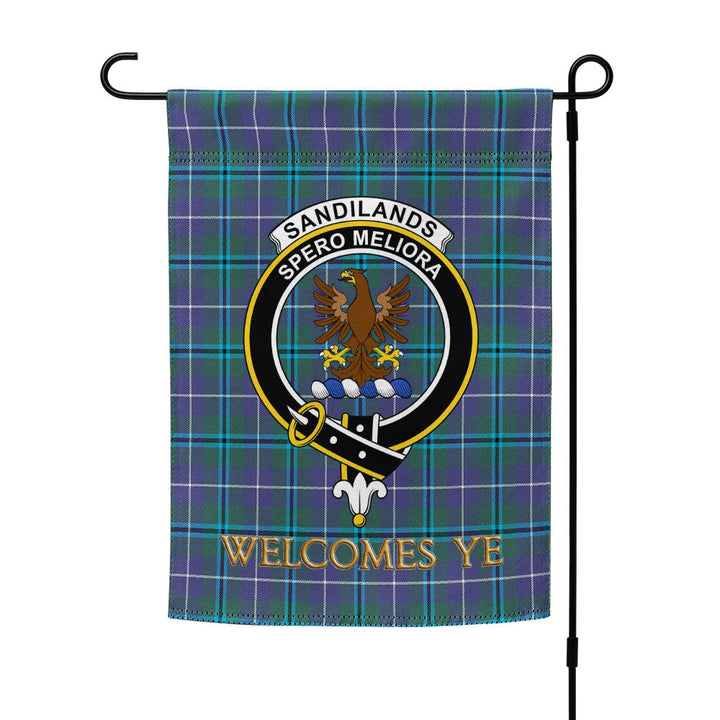 Sandilands Clan Badge Tartan Garden Flag
