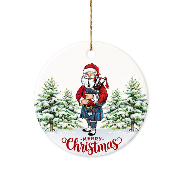 Sandilands Tartan Ceramic Ornament Santa