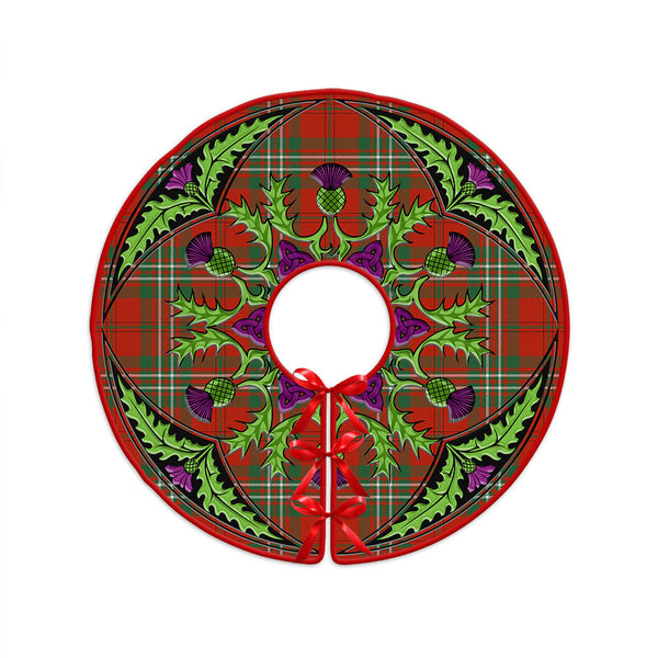 Scott Ancient Clan Badge Tartan Christmas Tree Skirt Scottish Thistle Design