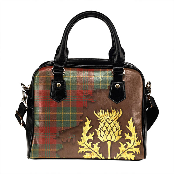 Scott Autumn Weathered Tartan Shoulder Handbag Thistle Oldest Style