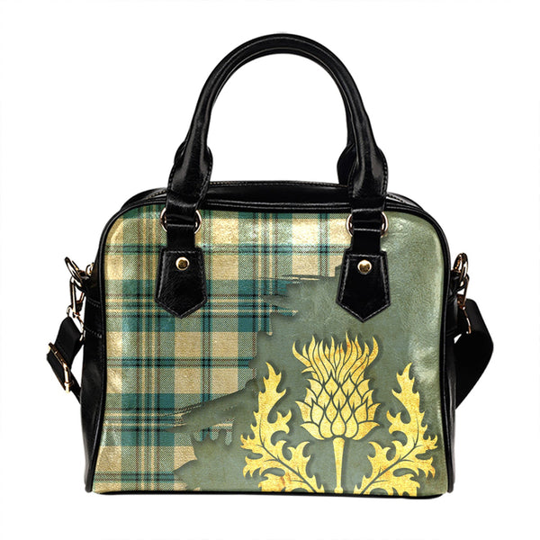 Scott Dress Turquoise Ancient Tartan Shoulder Handbag Thistle Oldest Style