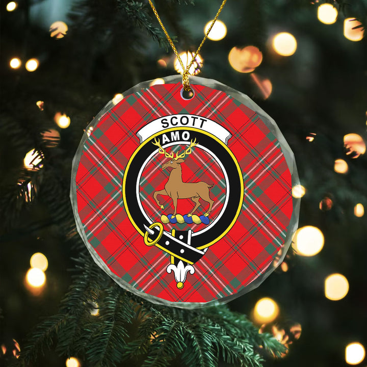 Scott Modern Clan Badge Tartan Glass Ornament