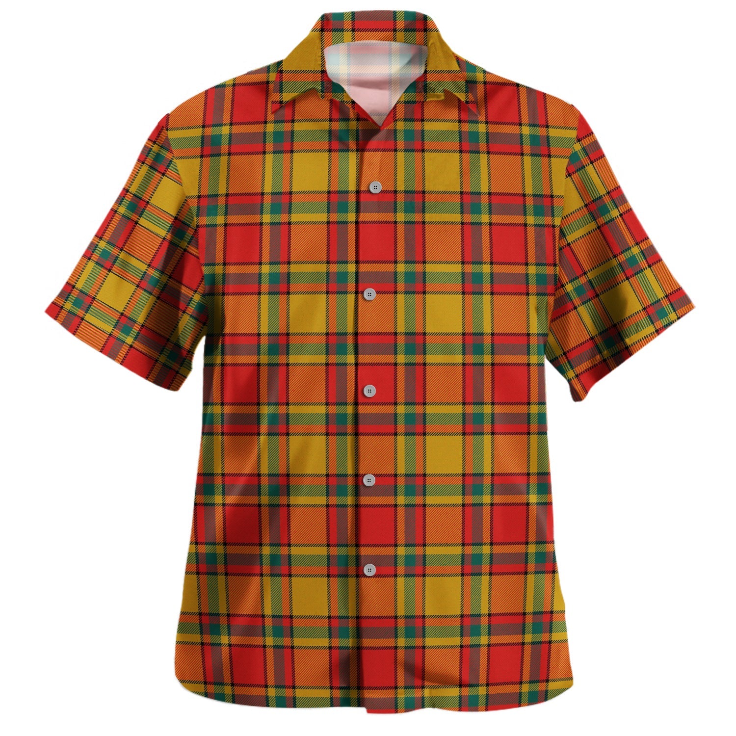 MacIntyre Hunting Modern Tartan Vintage Leaves Hawaiian Shirt main image 0
