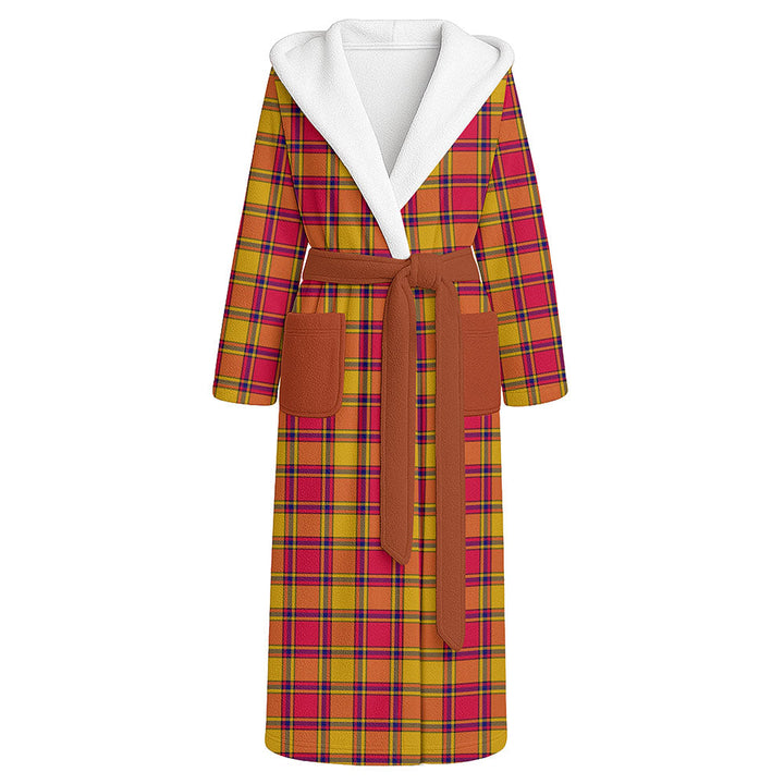 Scrymgeour Clan Badge Tartan Flannel Hooded Bathrobe