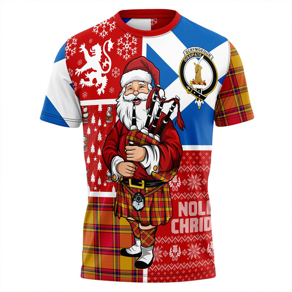 Scrymgeour Clan Badge Tartan T-Shirt Scotland Christmas Santa