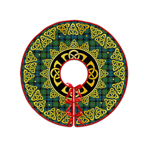 Sempill (Semple) Ancient Clan Badge Tartan Christmas Tree Skirt Golden Celtic Heritage