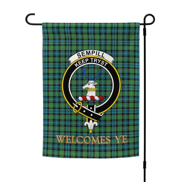 Sempill (Semple) Ancient Clan Badge Tartan Garden Flag