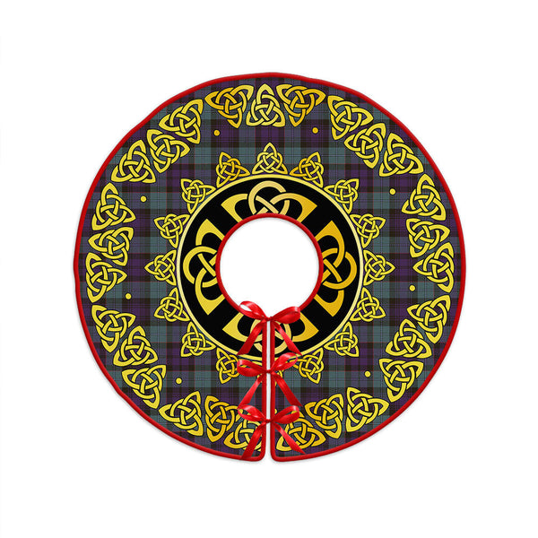 Sempill (Semple) Weathered Clan Badge Tartan Christmas Tree Skirt Golden Celtic Heritage