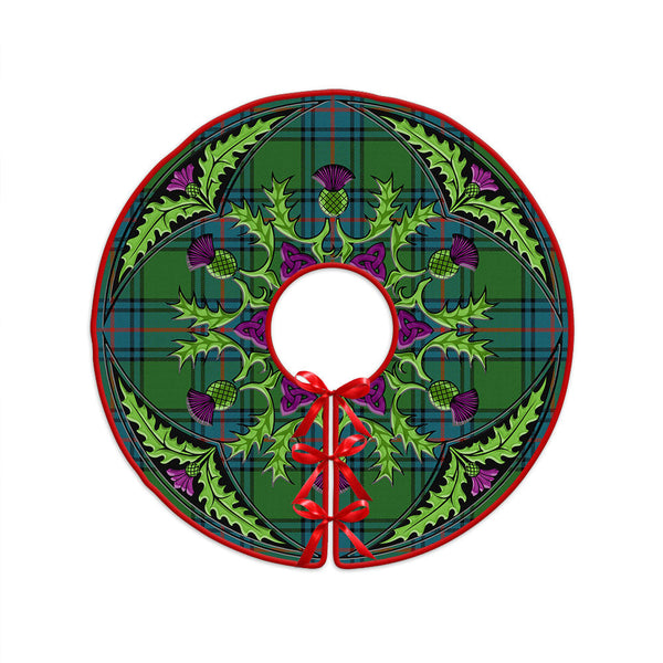 Shaw Ancient Clan Badge Tartan Christmas Tree Skirt Scottish Thistle Design