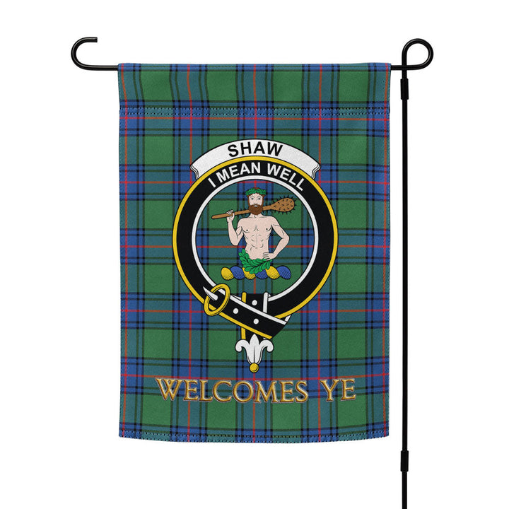 Shaw Modern Clan Badge Tartan Garden Flag