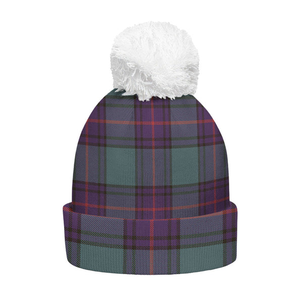 Shaw Weathered Clan Badge Tartan Bobble Beanie Hat
