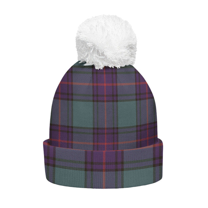Shaw Weathered Clan Badge Tartan Bobble Beanie Hat