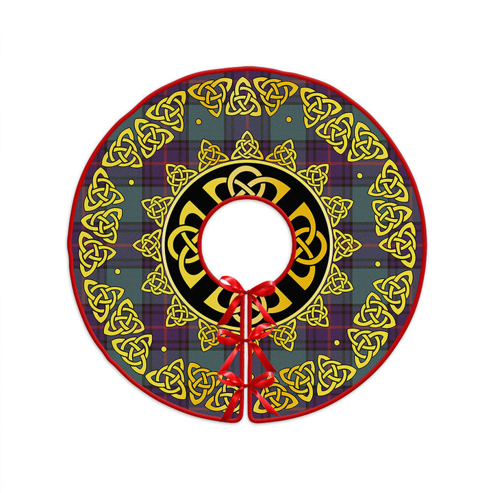 Shaw Weathered Clan Badge Tartan Christmas Tree Skirt Golden Celtic Heritage