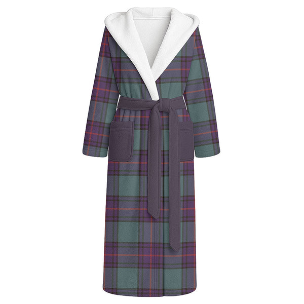 Shaw Weathered Clan Badge Tartan Flannel Hooded Bathrobe