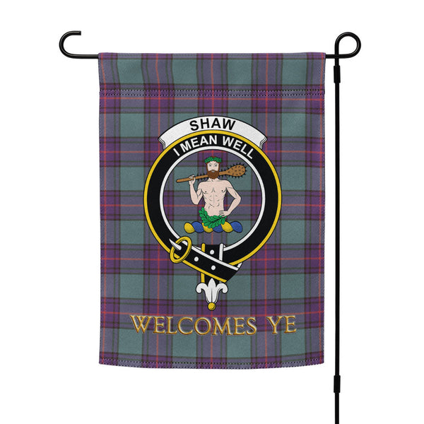 Shaw Weathered Clan Badge Tartan Garden Flag