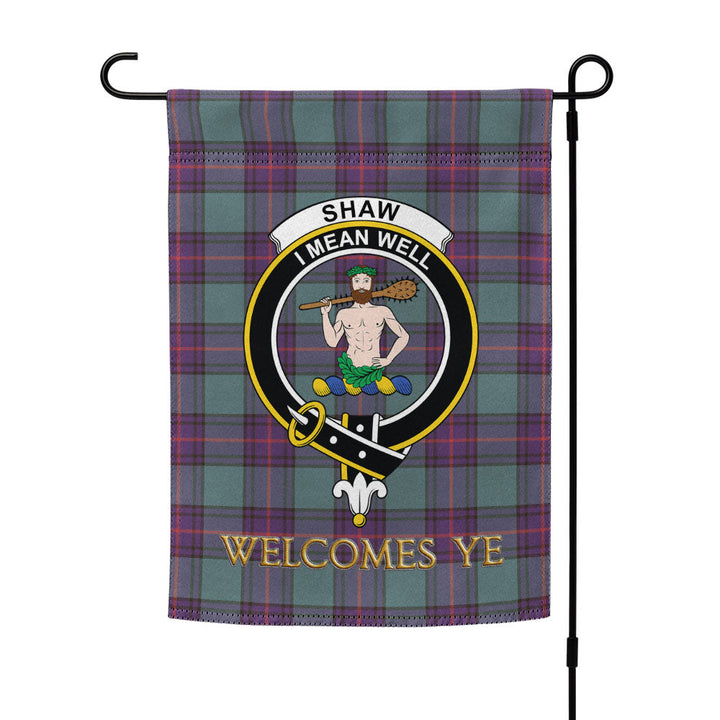 Shaw Weathered Clan Badge Tartan Garden Flag