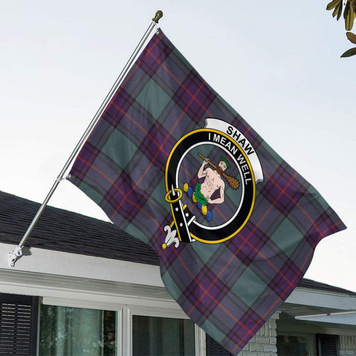 Shaw Weathered Clan Badge Tartan House Flag