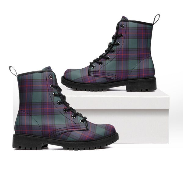 Shaw Weathered Clan Badge Tartan Leather Boots