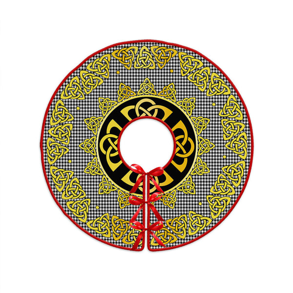 Shepherd Clan Badge Tartan Christmas Tree Skirt Golden Celtic Heritage