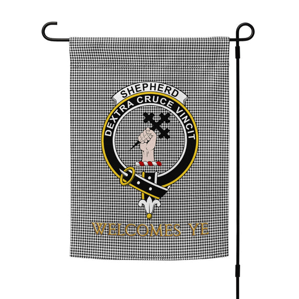 Shepherd Clan Badge Tartan Garden Flag