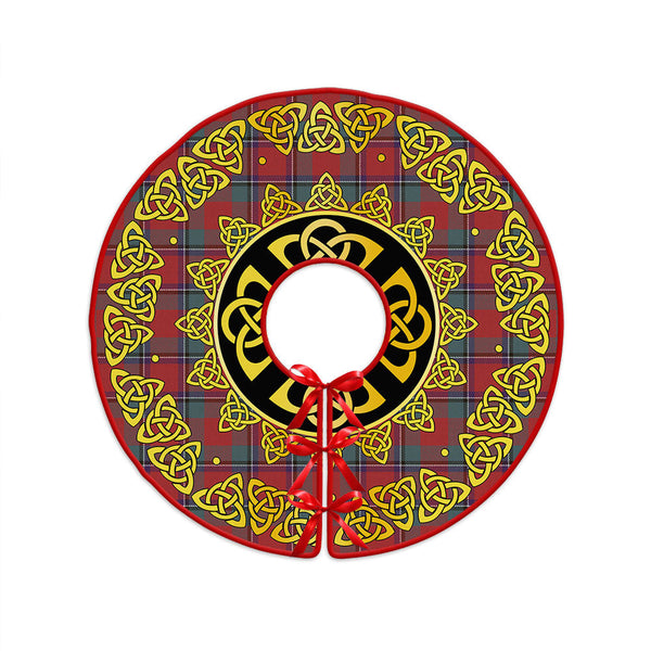Sinclair Weathered Clan Badge Tartan Christmas Tree Skirt Golden Celtic Heritage