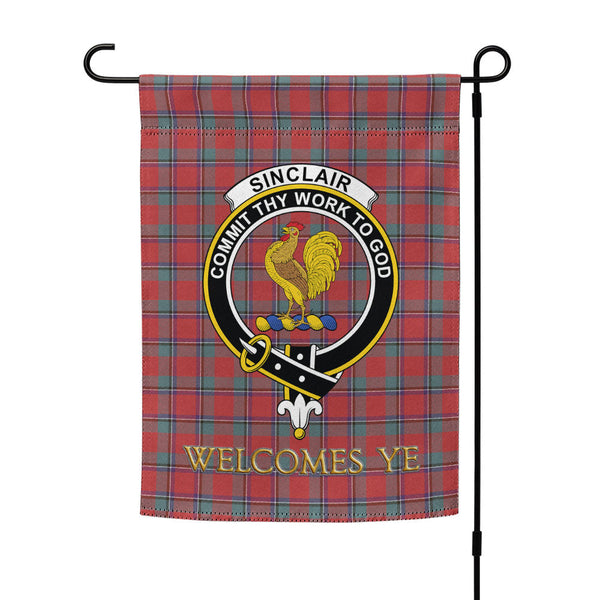 Sinclair Weathered Clan Badge Tartan Garden Flag