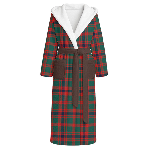 Skene Modern Clan Badge Tartan Flannel Hooded Bathrobe