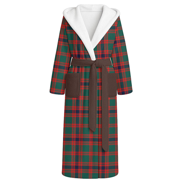 Skene Modern Clan Badge Tartan Flannel Hooded Bathrobe