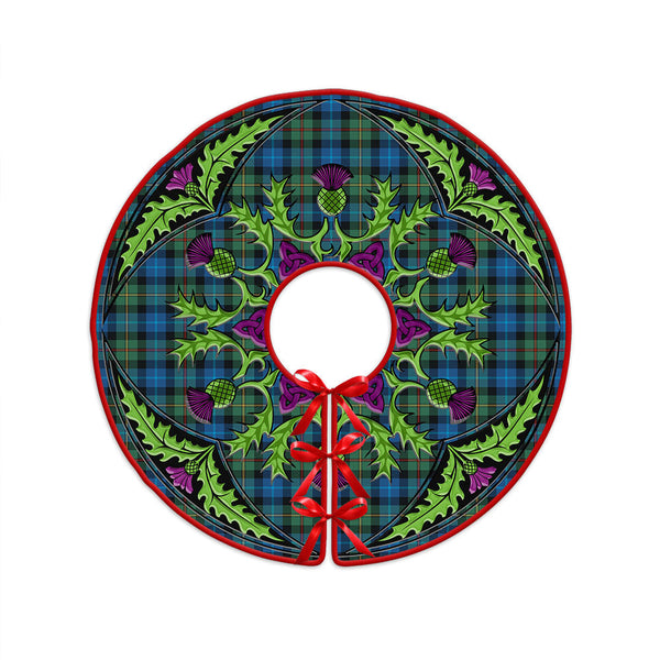 Smith Ancient Clan Badge Tartan Christmas Tree Skirt Scottish Thistle Design