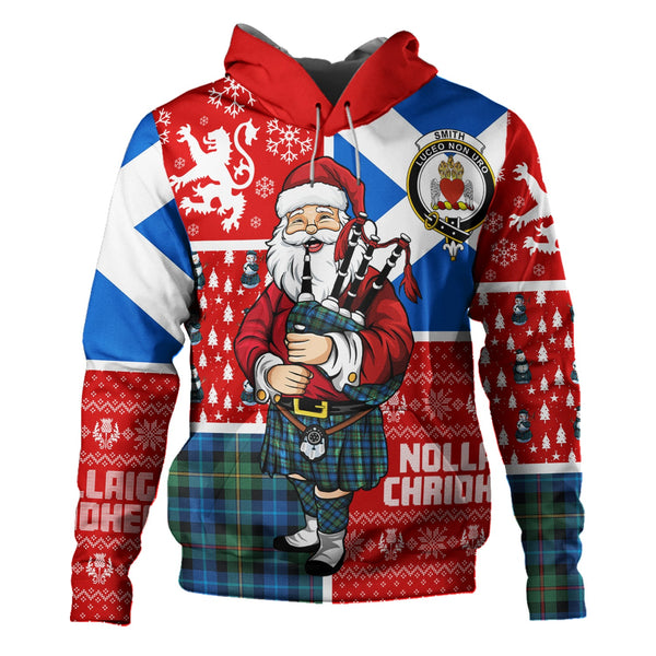 Smith Ancient Clan Badge Tartan Hoodie Scotland Christmas Santa
