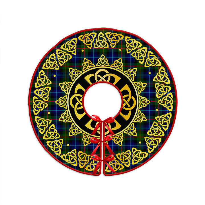 Smith Modern Clan Badge Tartan Christmas Tree Skirt Golden Celtic Heritage