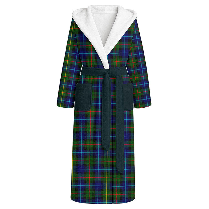 Smith Modern Clan Badge Tartan Flannel Hooded Bathrobe