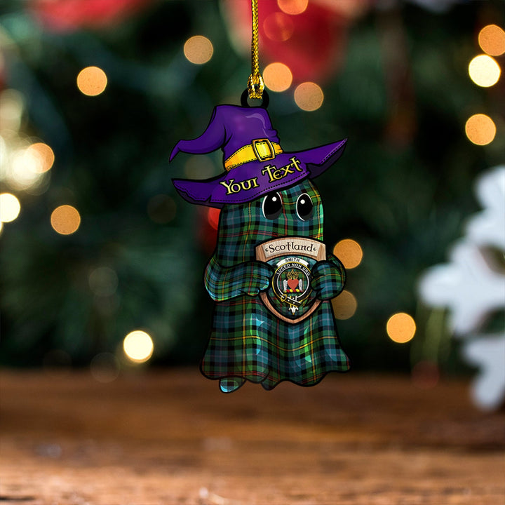 Smith (MacGowan Hunting) Ancient Clan Badge Tartan Wood Acrylic Ornament Halloween Ghost