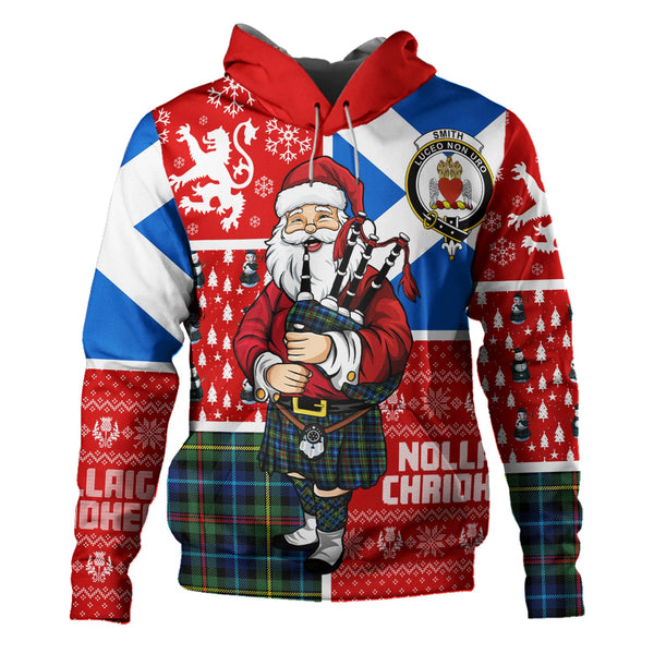 Smith (MacGowan Hunting) Modern Clan Badge Tartan Hoodie Scotland Christmas Santa