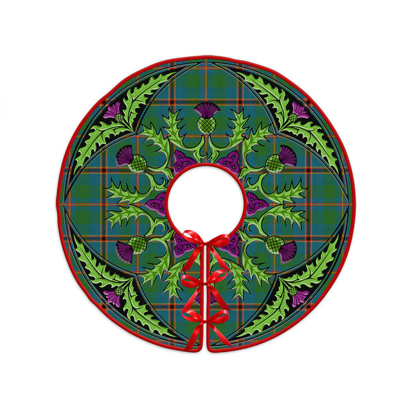 Snodgrass Ancient Clan Badge Tartan Christmas Tree Skirt Scottish Thistle Design