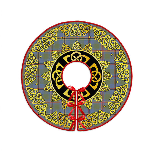 Snodgrass Weathered Clan Badge Tartan Christmas Tree Skirt Golden Celtic Heritage