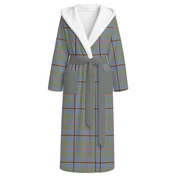 Snodgrass Weathered Clan Badge Tartan Flannel Hooded Bathrobe
