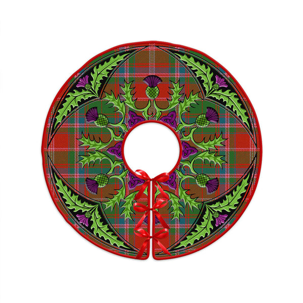 Somerville Ancient Clan Badge Tartan Christmas Tree Skirt Scottish Thistle Design