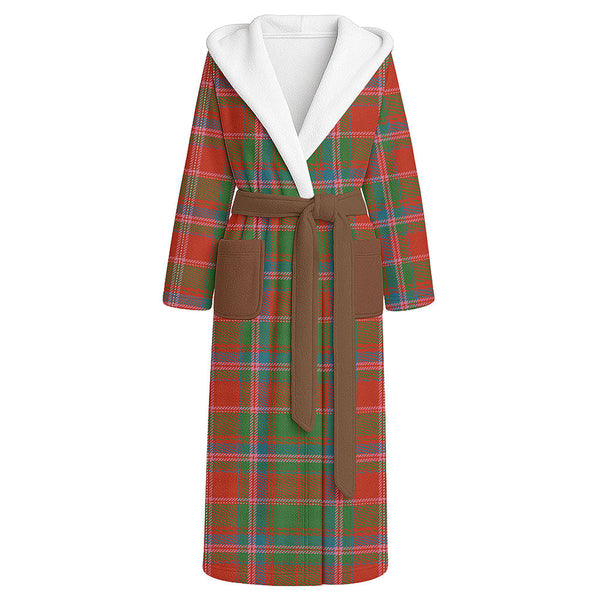Somerville Ancient Clan Badge Tartan Flannel Hooded Bathrobe