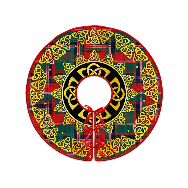 Somerville Modern Clan Badge Tartan Christmas Tree Skirt Golden Celtic Heritage