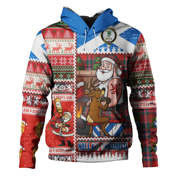 Somerville Modern Clan Badge Tartan Hoodie Scottish Santa Tattoo Christmas Comic Patchwork Style