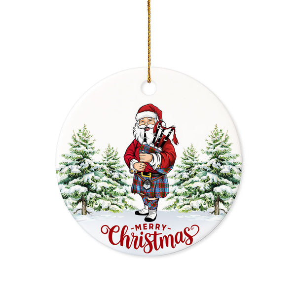 Spalding Tartan Ceramic Ornament Santa