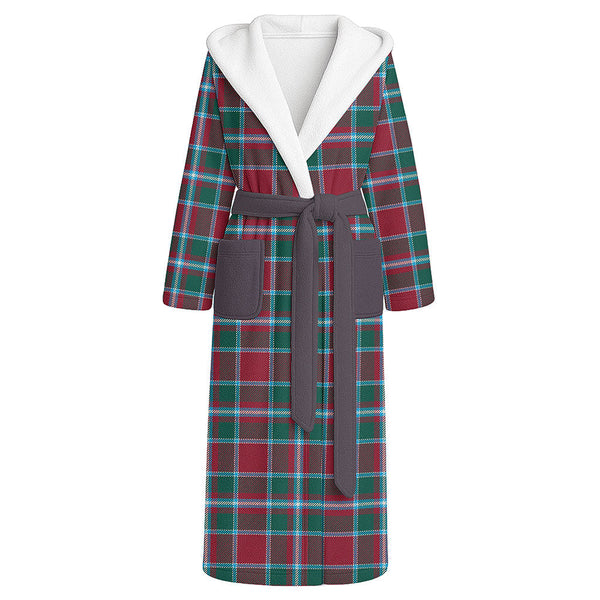 Spens Modern Clan Badge Tartan Flannel Hooded Bathrobe
