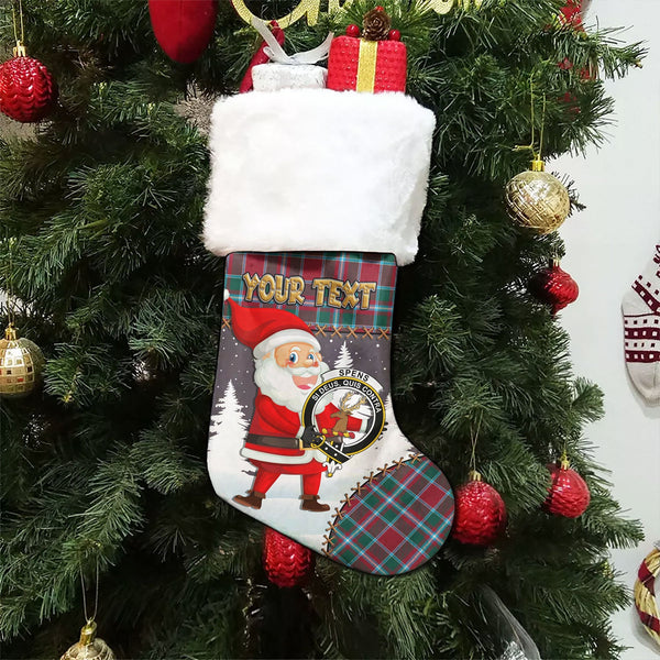 Spens Modern Clan Badge Tartan Christmas Stocking Holiday Blessings Merry Christmas Joy