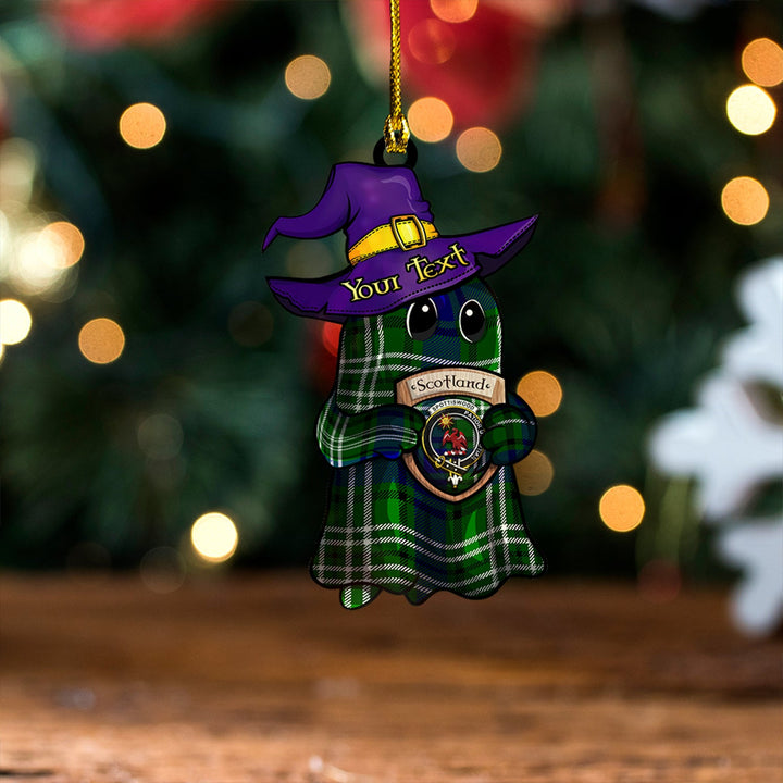 Spottiswood Clan Badge Tartan Wood Acrylic Ornament Halloween Ghost