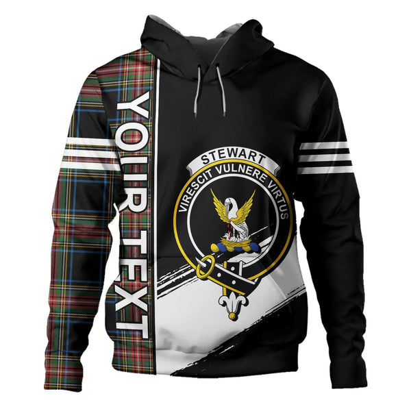 Stewart Black Ancient Clan Badge Tartan Hoodie Quarter Style Personalized