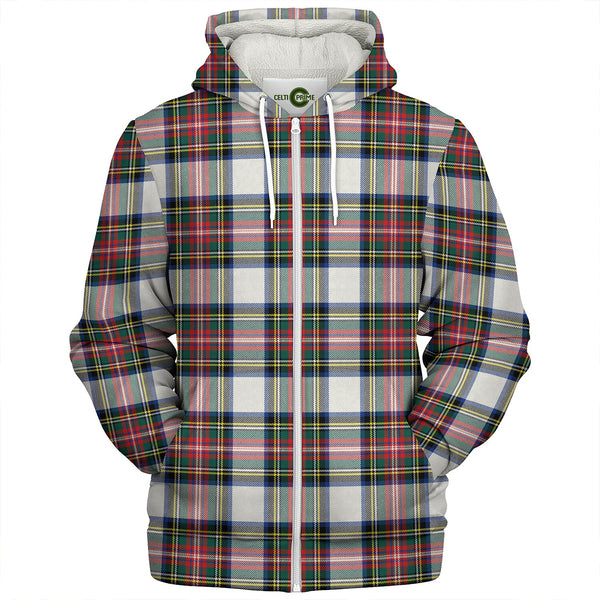 Stewart Dress Modern Clan Badge Tartan Sherpa Hoodie
