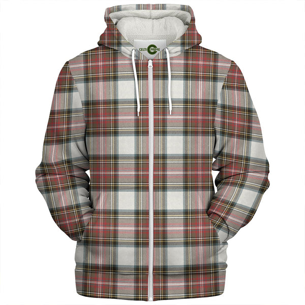 Stewart Dress Weathered Clan Badge Tartan Sherpa Hoodie