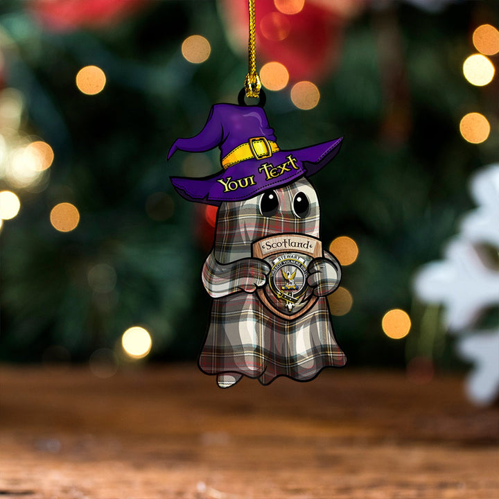 Stewart Dress Weathered Clan Badge Tartan Wood Acrylic Ornament Halloween Ghost