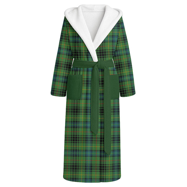 Stewart Hunting Ancient Clan Badge Tartan Flannel Hooded Bathrobe